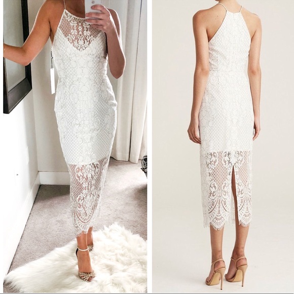 shona joy white lace dress